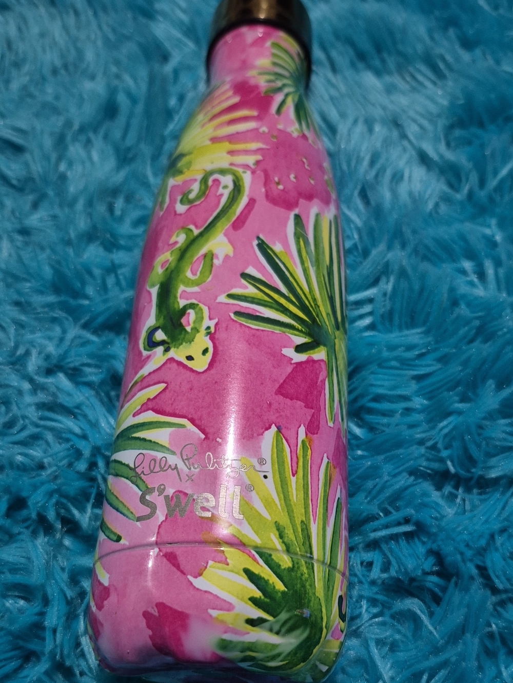 Lilly Pulitzer Pink Tropical Palm Insulated Bottle